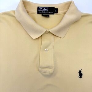 Polo Ralph Lauren Men's Short Sleeve Solid‎ Yellow Large Cotton